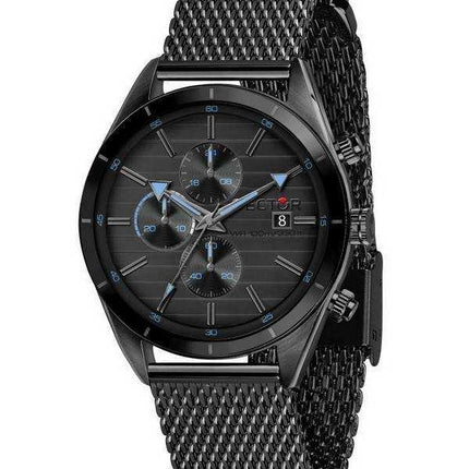 Orologio da uomo Sector 770 Cronografo quadrante nero in acciaio inossidabile al quarzo R3273616006 100M