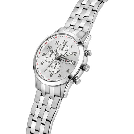 Sector 660 Cronografo Acciaio Inossidabile Quadrante Argento Quarzo R3273617008 Orologio da Uomo