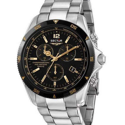Orologio da uomo Sector 650 cronografo in acciaio inossidabile con quadrante nero al quarzo R3273631001 200M da uomo