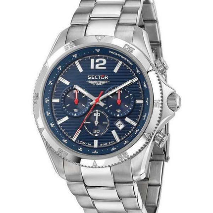 Orologio da uomo Sector 650 cronografo in acciaio inossidabile con quadrante blu al quarzo R3273631003 100M