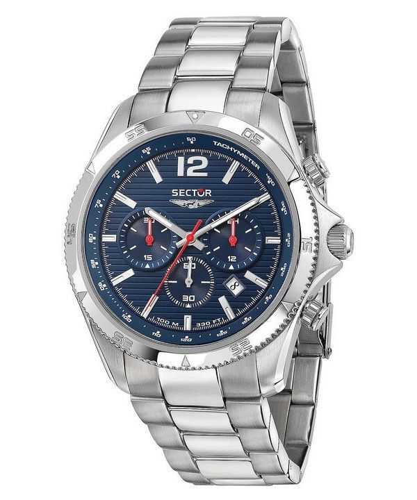 Orologio da uomo Sector 650 cronografo in acciaio inossidabile con quadrante blu al quarzo R3273631003 100M
