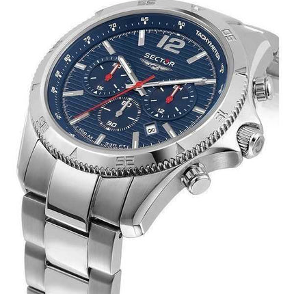 Orologio da uomo Sector 650 cronografo in acciaio inossidabile con quadrante blu al quarzo R3273631003 100M