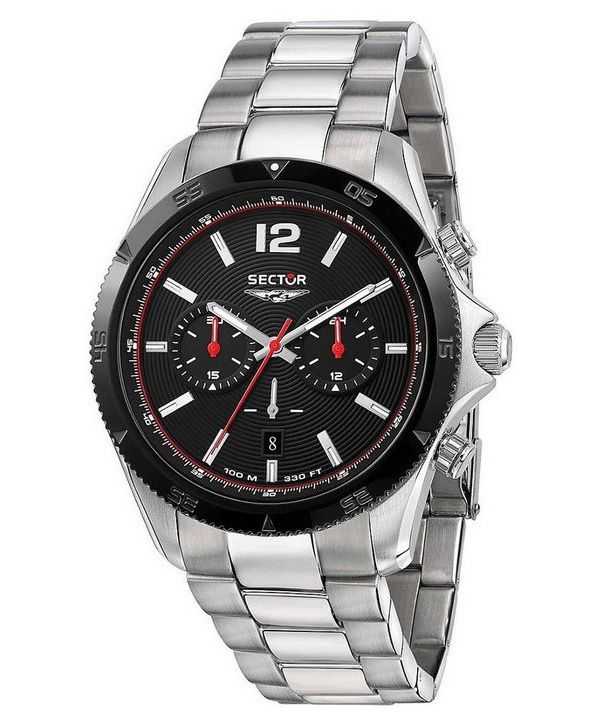 Orologio da uomo Sector 650 cronografo in acciaio inossidabile con quadrante nero al quarzo R3273631004 100M