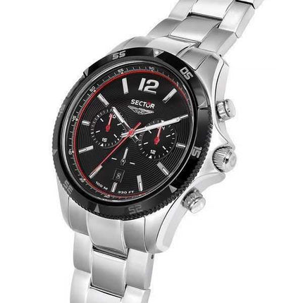 Orologio da uomo Sector 650 cronografo in acciaio inossidabile con quadrante nero al quarzo R3273631004 100M