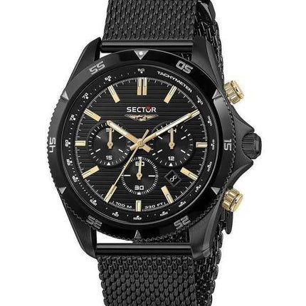 Orologio da uomo Sector 650 cronografo in acciaio inossidabile con quadrante nero al quarzo R3273631005 100M