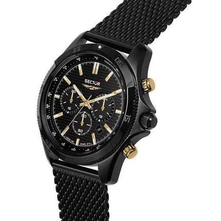 Orologio da uomo Sector 650 cronografo in acciaio inossidabile con quadrante nero al quarzo R3273631005 100M