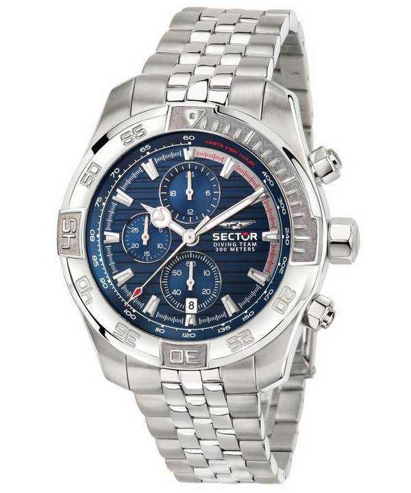 Orologio da uomo Sector Diving Team Chronograph Blue Dial Stainless Steel Diver&#39;s Quartz R3273635001 300M