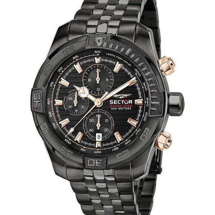 Orologio da uomo Sector Diving Team Cronografo quadrante nero al quarzo Diver R3273635003 300M