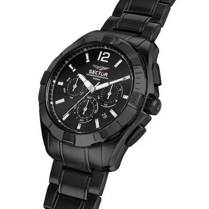 Orologio da uomo Sector 790 cronografo quadrante nero in acciaio inossidabile al quarzo R3273631004 100M