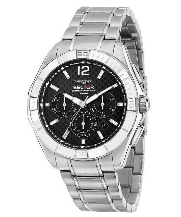 Orologio da uomo Sector 790 cronografo in acciaio inossidabile con quadrante nero al quarzo R3273636003 100M