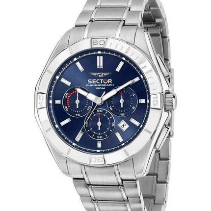 Orologio da uomo Sector 790 cronografo in acciaio inossidabile con quadrante blu al quarzo R3273636004 100M