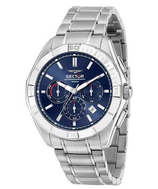 Orologio da uomo Sector 790 cronografo in acciaio inossidabile con quadrante blu al quarzo R3273636004 100M