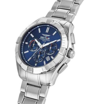 Orologio da uomo Sector 790 cronografo in acciaio inossidabile con quadrante blu al quarzo R3273636004 100M