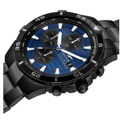 Orologio da uomo Sector ADV2500 cronografo in acciaio inossidabile con quadrante blu al quarzo R3273643001 100M