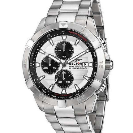 Orologio da uomo Sector ADV2500 cronografo in acciaio inossidabile con quadrante bianco al quarzo R3273643005 100M