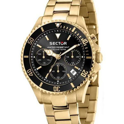 Sector 230 oro metallizzato multifunzione quadrante nero quarzo R3273661028 100M orologio da uomo con set regalo