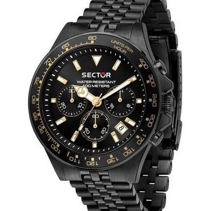 Orologio da uomo Sector 230 cronografo in acciaio inossidabile con quadrante nero al quarzo R3273661029 100M