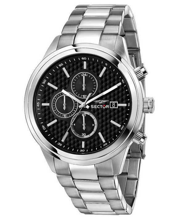 Orologio da uomo Sector 670 cronografo in acciaio inossidabile con quadrante nero al quarzo R3273740002