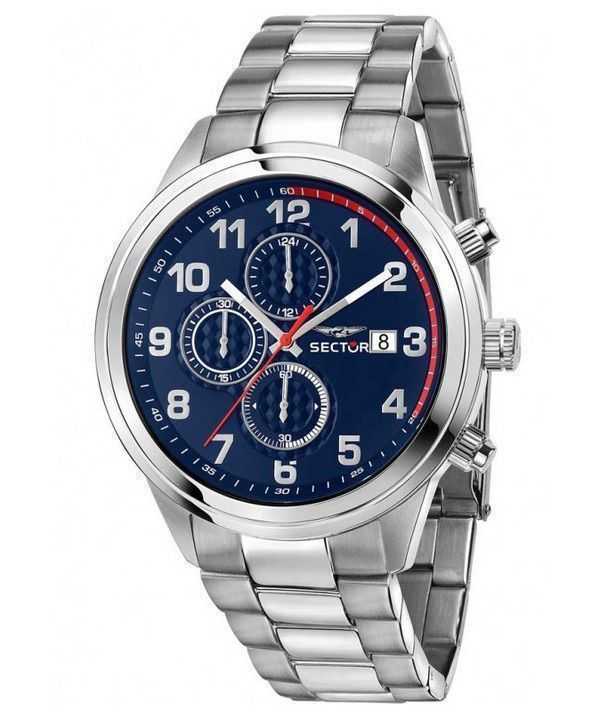 Orologio da uomo Sector 670 cronografo in acciaio inossidabile con quadrante blu al quarzo R3273740003