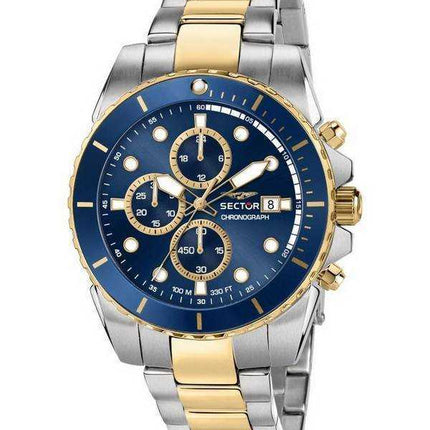 Sector 450 Cronografo Blue Sunray Dial Two Tone Stainless Steel Quartz R3273776001 Orologio da uomo 100M