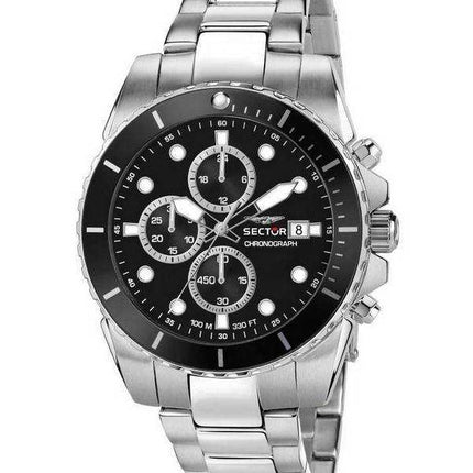 Sector 450 Cronografo Nero Sunray Quadrante Acciaio inossidabile Quarzo R3273776002 100M Orologio da uomo