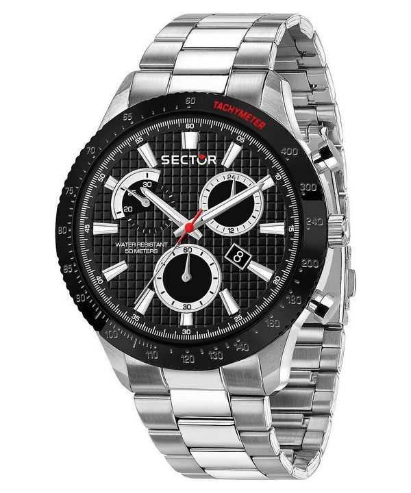 Orologio da uomo Sector 270 cronografo in acciaio inossidabile con quadrante nero al quarzo R3273778002
