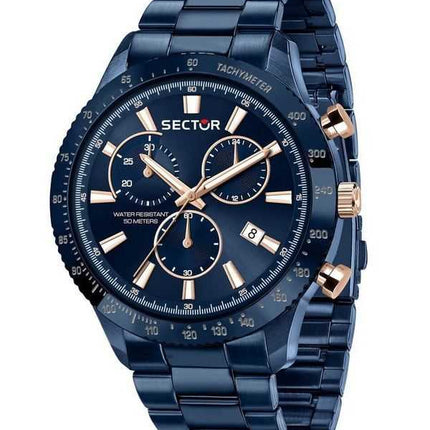Orologio da uomo Sector 270 cronografo in acciaio inossidabile con quadrante blu al quarzo R3273778004
