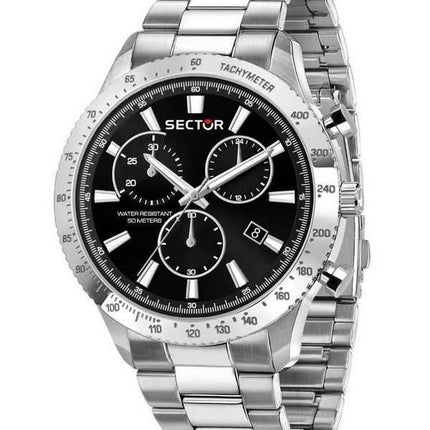 Orologio da uomo Sector 270 cronografo in acciaio inossidabile con quadrante nero al quarzo R3273778005