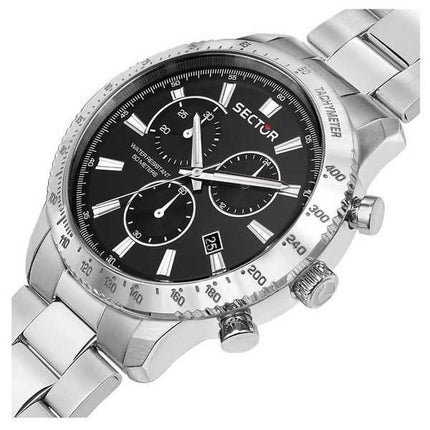 Orologio da uomo Sector 270 cronografo in acciaio inossidabile con quadrante nero al quarzo R3273778005