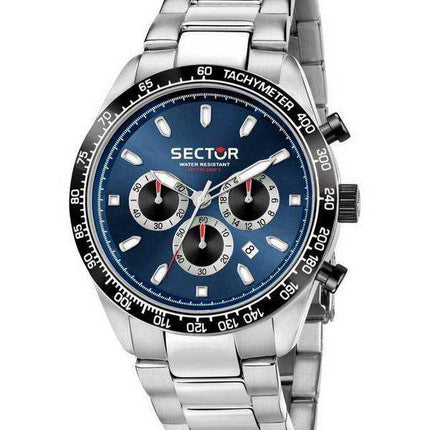 Orologio da uomo Sector 245 Cronografo quadrante blu in acciaio inossidabile al quarzo R3273786014 100M