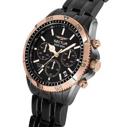 Orologio da uomo Sector SGE 650 cronografo in acciaio inossidabile con quadrante nero al quarzo R3273962004 100M