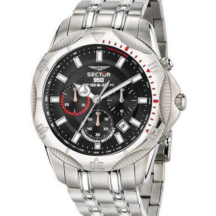 Sector 950 Cronografo Nero Sunray Quadrante Acciaio inossidabile Quarzo R3273981007 100M Orologio da uomo
