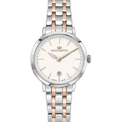 Philip Watch Swiss Made Audrey acciaio inossidabile quadrante bianco quarzo R8253150510 orologio da donna