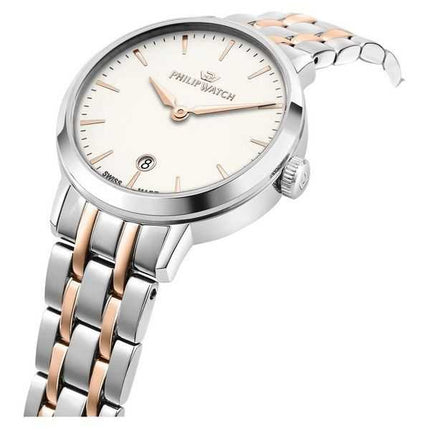 Philip Watch Swiss Made Audrey acciaio inossidabile quadrante bianco quarzo R8253150510 orologio da donna