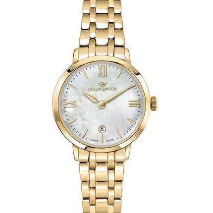 Philip Watch Swiss Made Audrey tono oro acciaio inossidabile quadrante in madreperla quarzo R8253150511 orologio da donna