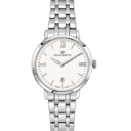 Philip Watch Swiss Made Audrey acciaio inossidabile quadrante bianco quarzo R8253150514 orologio da donna