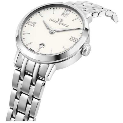 Philip Watch Swiss Made Audrey acciaio inossidabile quadrante bianco quarzo R8253150514 orologio da donna