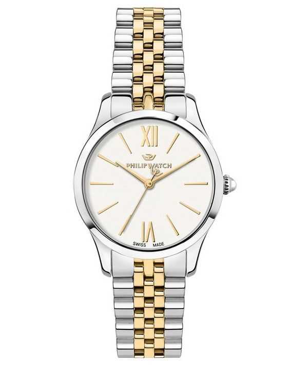Philip Watch Swiss Made Grace Orologio da donna bicolore in acciaio inossidabile quadrante bianco al quarzo R8253208516 100M