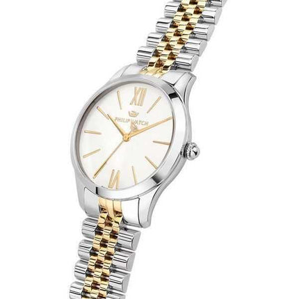Philip Watch Swiss Made Grace Orologio da donna bicolore in acciaio inossidabile quadrante bianco al quarzo R8253208516 100M