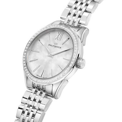 Philip Watch Swiss Made Roma Acciaio inossidabile Quadrante bianco Quarzo R8253217506 Orologio da donna con cinturino extra