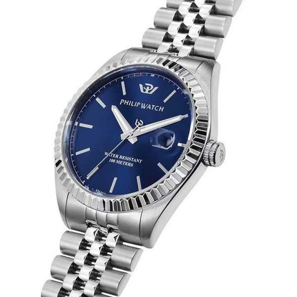 Orologio da uomo Philip Watch Swiss Made Caribe Urban in acciaio inossidabile quadrante blu al quarzo R8253597077 100M