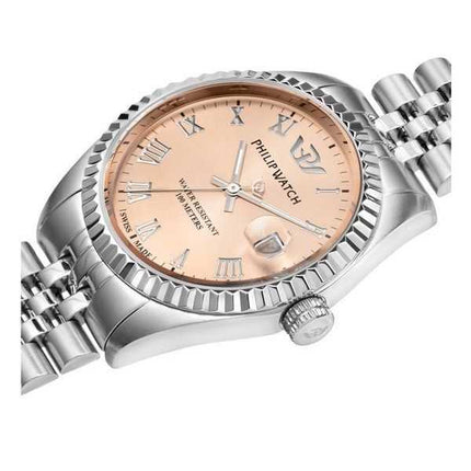 Philip Watch Swiss Made Caribe acciaio inossidabile quadrante rosa quarzo R8253597578 orologio da donna 100M