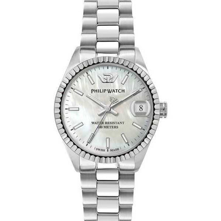 Philip Watch Swiss Made Caribe acciaio inossidabile quadrante bianco quarzo R8253597581 orologio da donna 100M