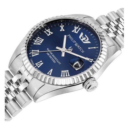 Philip Watch Swiss Made Caribe Urban acciaio inossidabile quadrante blu Sunray orologio da donna al quarzo R8253597585 100M