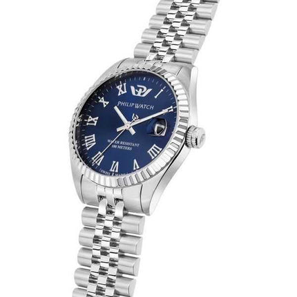 Philip Watch Swiss Made Caribe Urban acciaio inossidabile quadrante blu Sunray orologio da donna al quarzo R8253597585 100M