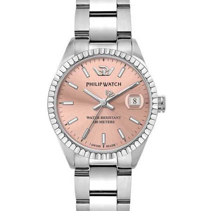 Philip Watch Swiss Made Caribe Urban acciaio inossidabile quadrante rosa orologio da donna al quarzo R8253597587 100M