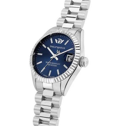 Philip Watch Swiss Made Caribe Urban acciaio inossidabile quadrante blu Sunray orologio da donna al quarzo R8253597590 100M