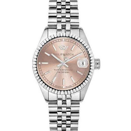 Philip Watch Swiss Made Caribe Urban Acciaio inossidabile Oro rosa Quadrante Sunray Orologio da donna al quarzo R8253597605 100M