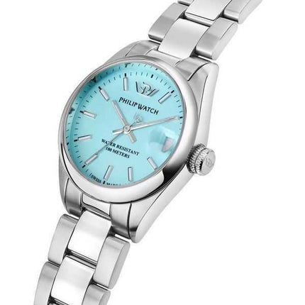 Philip Watch Swiss Made Caribe Urban acciaio inossidabile quadrante turchese orologio da donna al quarzo R8253597645 100M
