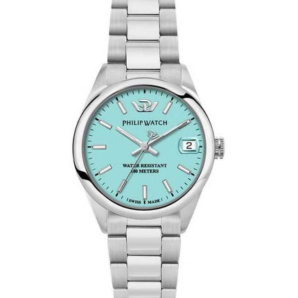 Philip Watch Swiss Made Caribe Urban acciaio inossidabile quadrante turchese orologio da donna al quarzo R8253597645 100M